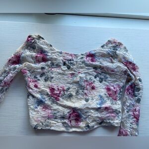 Abercrombie and Fitch Floral Lace Long Sleeve Top
